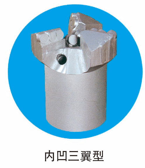 三翼內(nèi)凹無(wú)心鉆頭